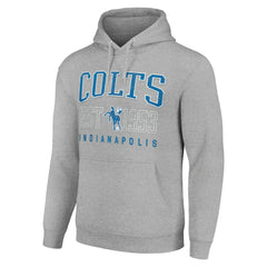 Indianapolis Colts Starter Unisex Throwback Logo Pullover Hoodie - Heather Gray - NFL