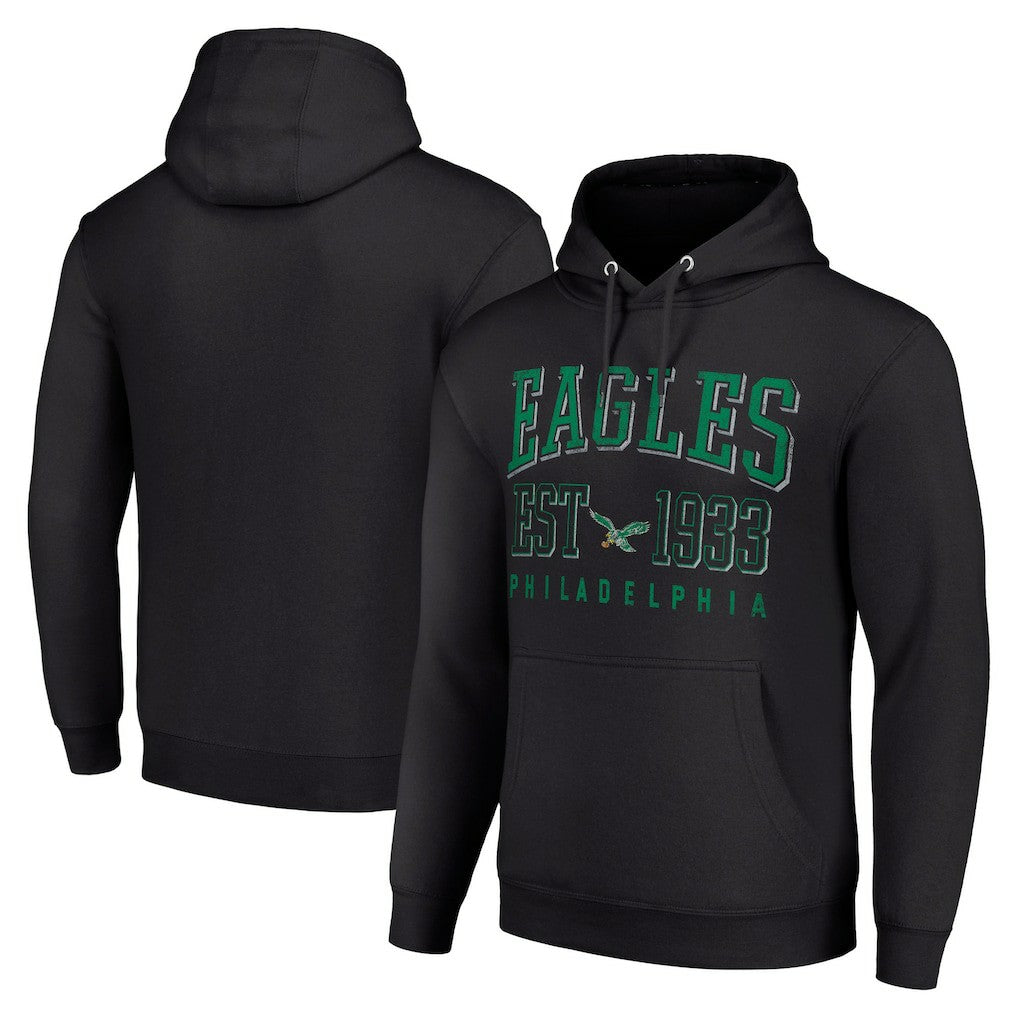 Philadelphia Eagles Starter Unisex Throwback Logo Pullover Hoodie - Black - NFL