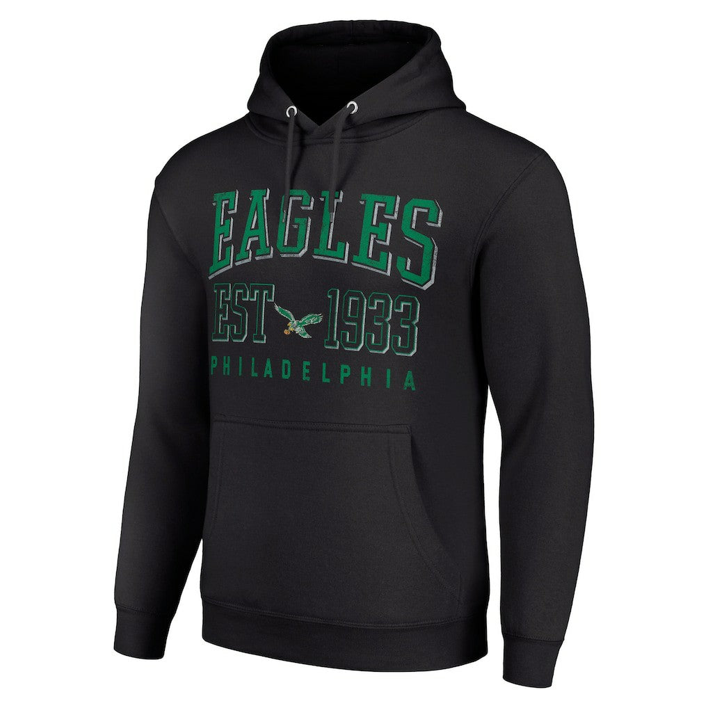 Philadelphia Eagles Starter Unisex Throwback Logo Pullover Hoodie - Black - NFL
