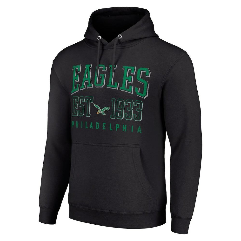 Philadelphia Eagles Starter Unisex Throwback Logo Pullover Hoodie - Black - NFL