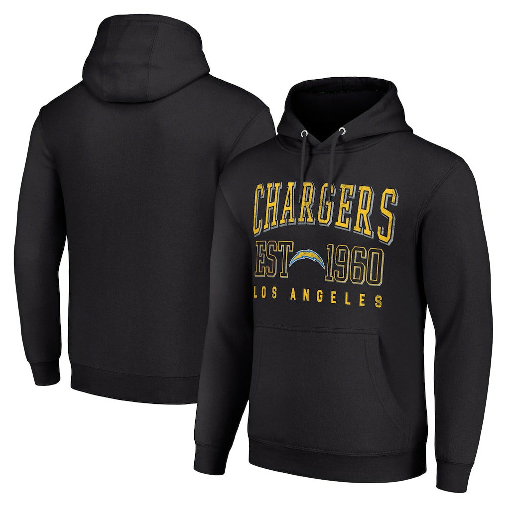 Los Angeles Chargers Starter Unisex Throwback Logo Pullover Hoodie - Black - NFL