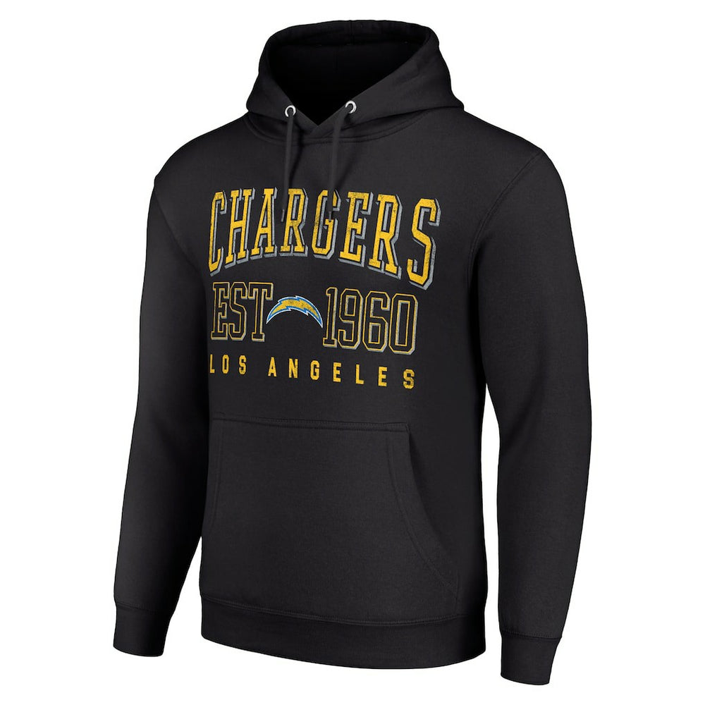Los Angeles Chargers Starter Unisex Throwback Logo Pullover Hoodie - Black - NFL