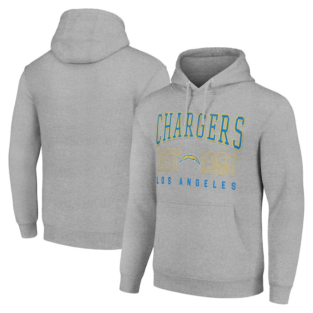 Los Angeles Chargers Starter Unisex Throwback Logo Pullover Hoodie - Heather Gray - NFL