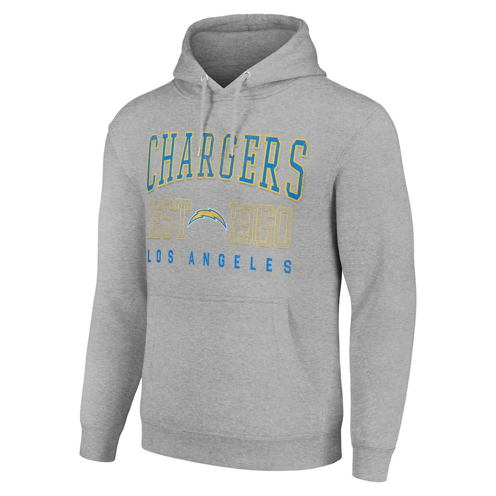 Los Angeles Chargers Starter Unisex Throwback Logo Pullover Hoodie - Heather Gray - NFL