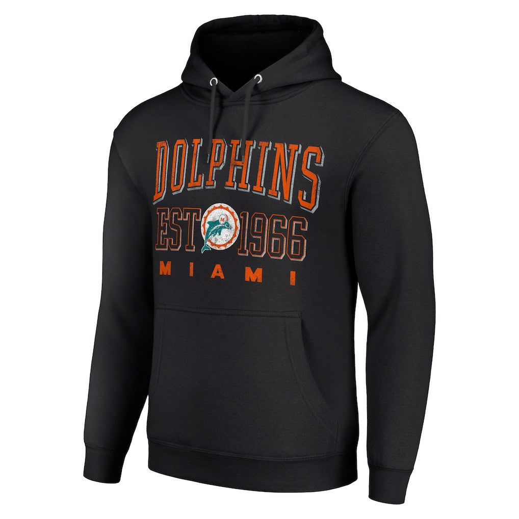 Miami Dolphins Starter Unisex Throwback Logo Pullover Hoodie - Black - NFL