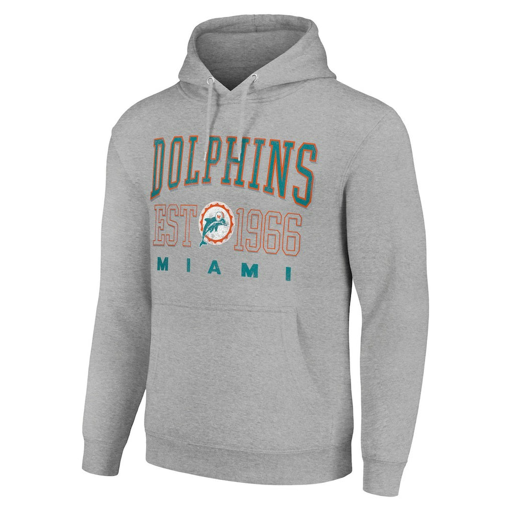 Miami Dolphins Starter Unisex Throwback Logo Pullover Hoodie - Heather Gray - NFL