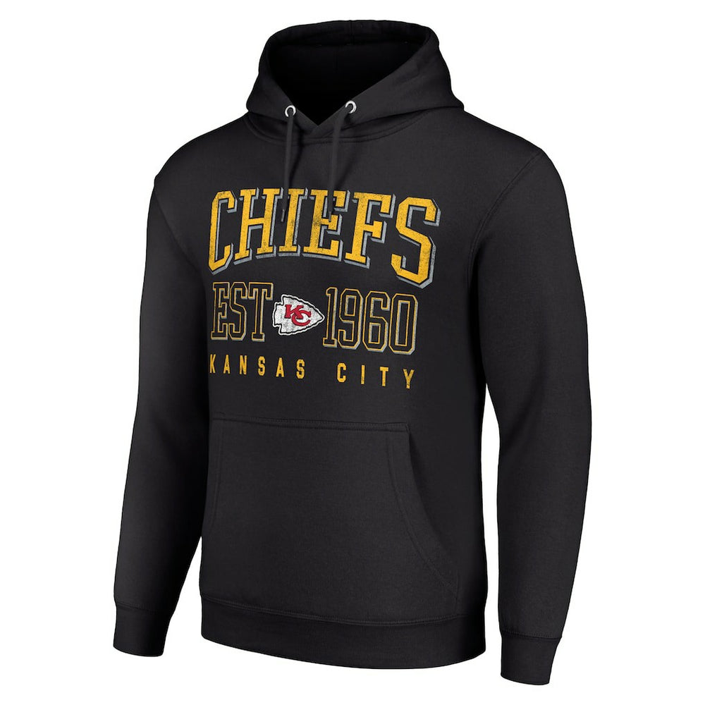 Kansas City Chiefs Starter Unisex Throwback Logo Pullover Hoodie - Black - NFL