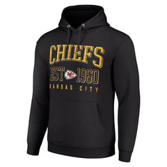 Kansas City Chiefs Starter Unisex Throwback Logo Pullover Hoodie - Black - NFL