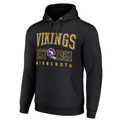 Minnesota Vikings Starter Unisex Throwback Logo Pullover Hoodie - Black - NFL