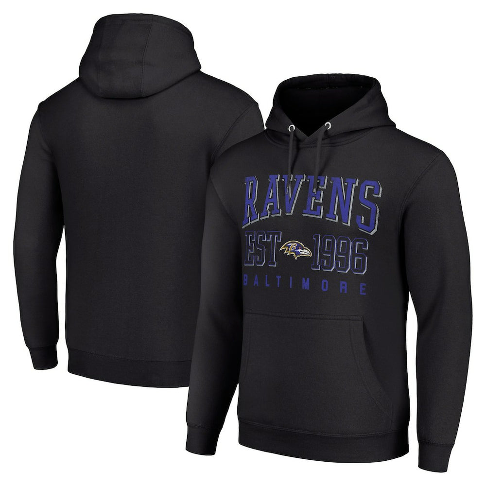Baltimore Ravens Starter Unisex Throwback Logo Pullover Hoodie - Black - NFL