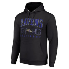 Baltimore Ravens Starter Unisex Throwback Logo Pullover Hoodie - Black - NFL