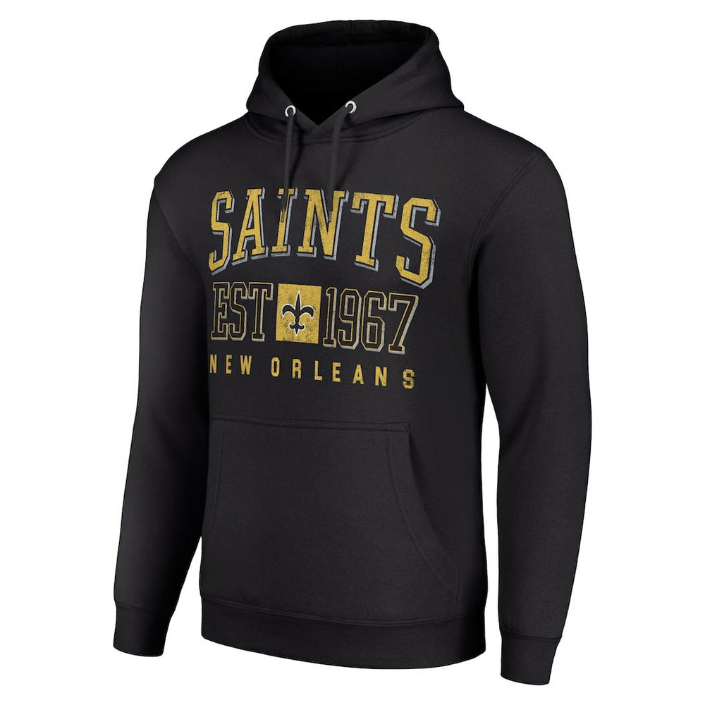 New Orleans Saints Starter Unisex Throwback Logo Pullover Hoodie - Black - NFL