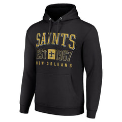 New Orleans Saints Starter Unisex Throwback Logo Pullover Hoodie - Black - NFL