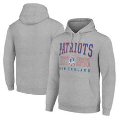 New England Patriots Starter Unisex Throwback Logo Pullover Hoodie - Heather Gray - NFL