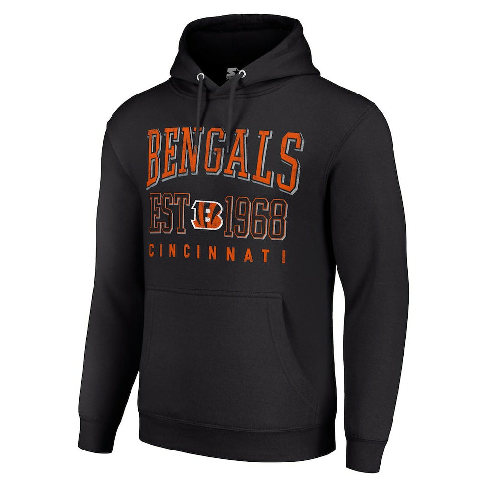 Cincinnati Bengals Starter Unisex Throwback Logo Pullover Hoodie - Black - NFL