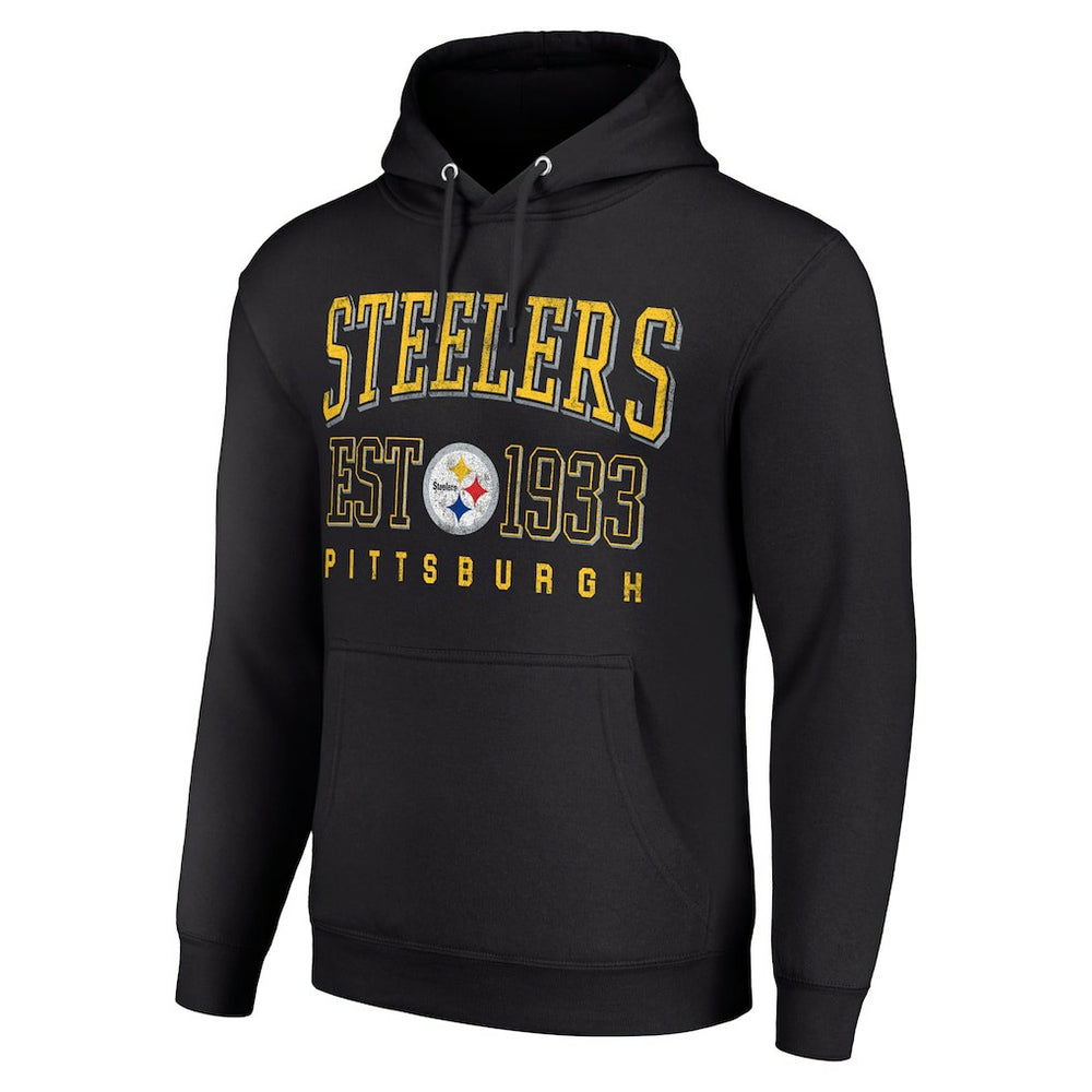 Pittsburgh Steelers Starter Unisex Throwback Logo Pullover Hoodie - Black - NFL