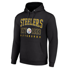 Pittsburgh Steelers Starter Unisex Throwback Logo Pullover Hoodie - Black - NFL