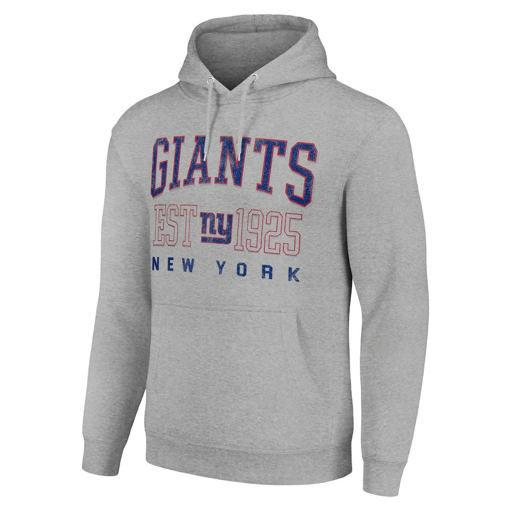 New York Giants Starter Unisex Throwback Logo Pullover Hoodie - Heather Gray - NFL