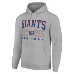 New York Giants Starter Unisex Throwback Logo Pullover Hoodie - Heather Gray - NFL