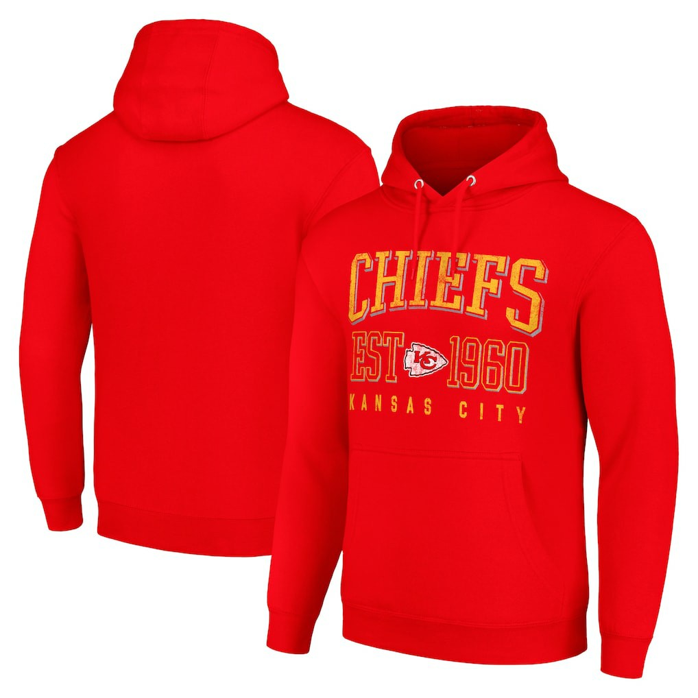 Kansas City Chiefs Starter Unisex Throwback Logo Pullover Hoodie - Red - NFL