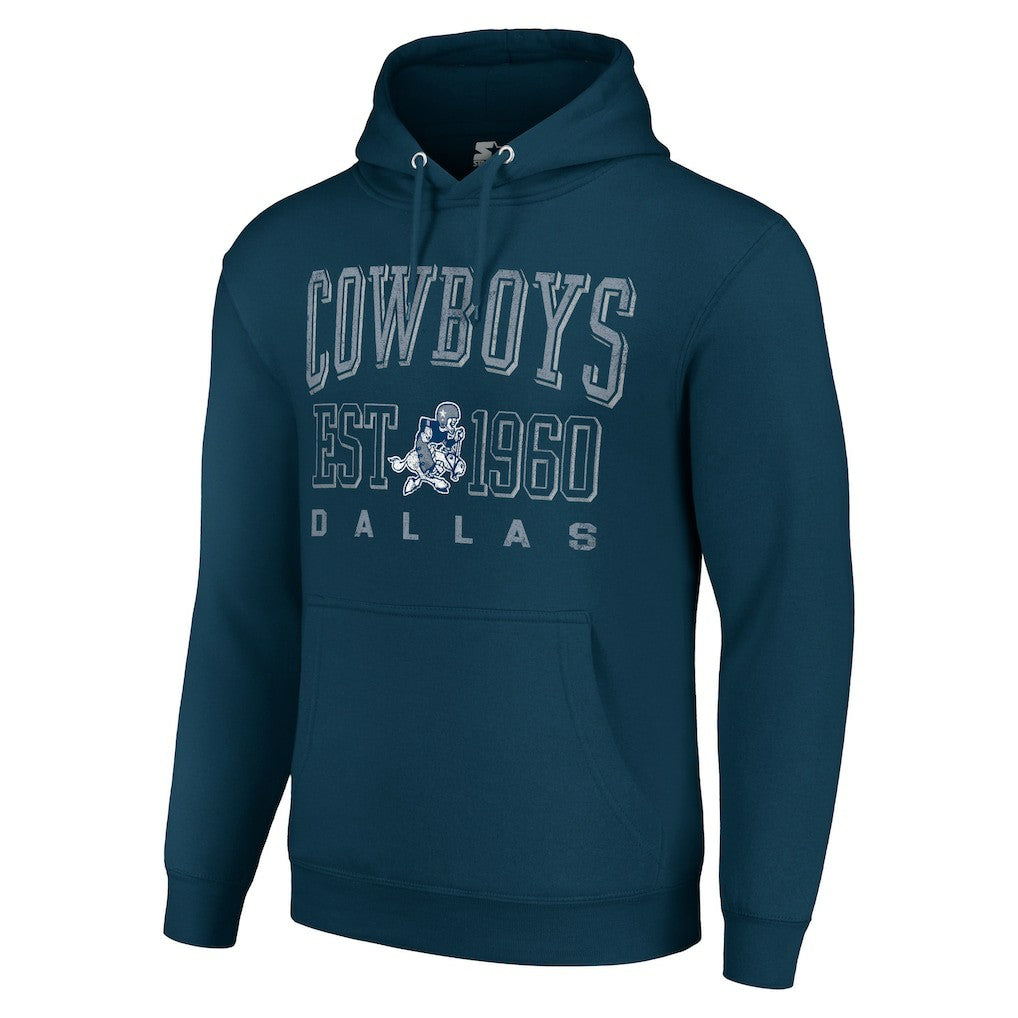 Dallas Cowboys Starter Unisex Throwback Logo Pullover Hoodie - Navy - NFL