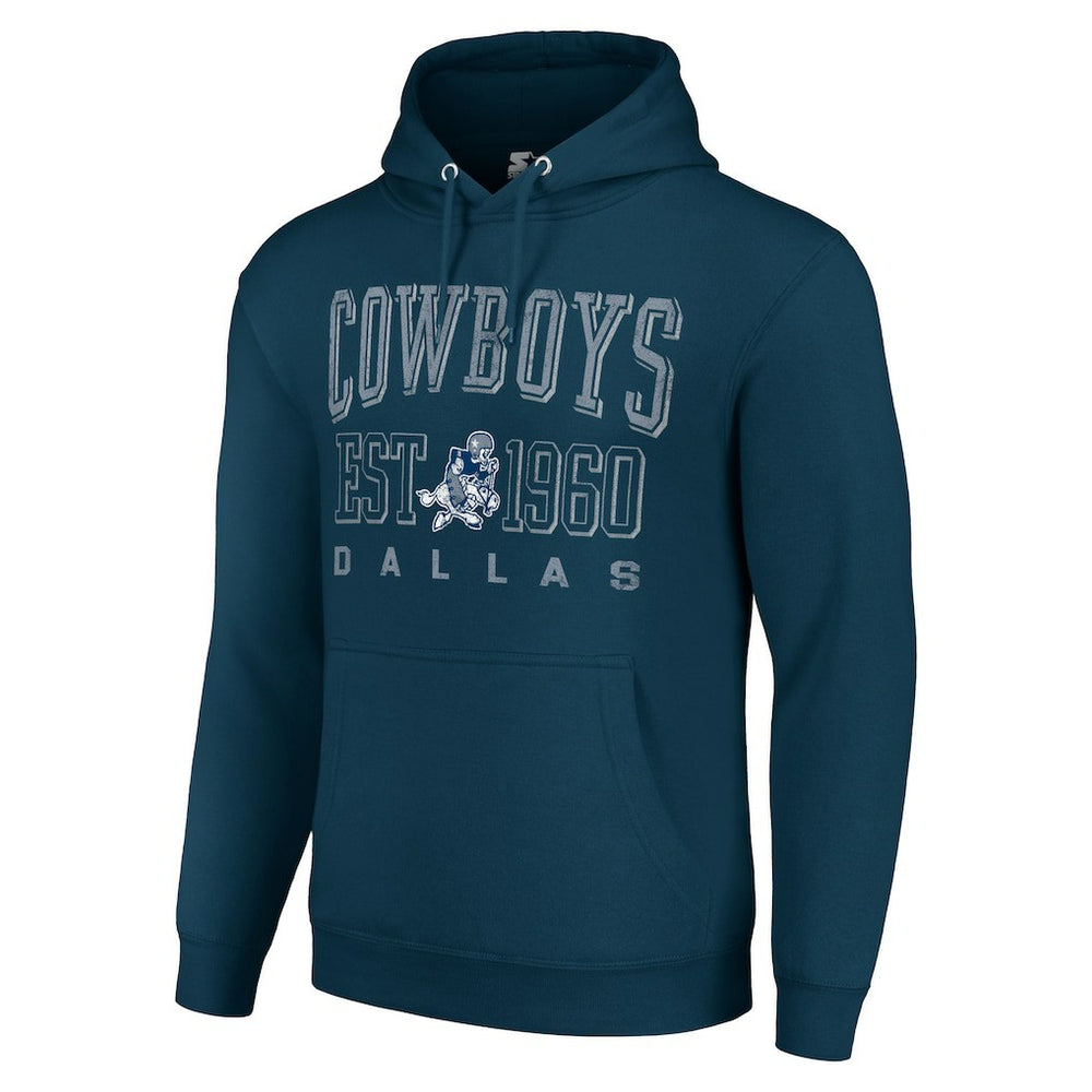Dallas Cowboys Starter Unisex Throwback Logo Pullover Hoodie - Navy - NFL