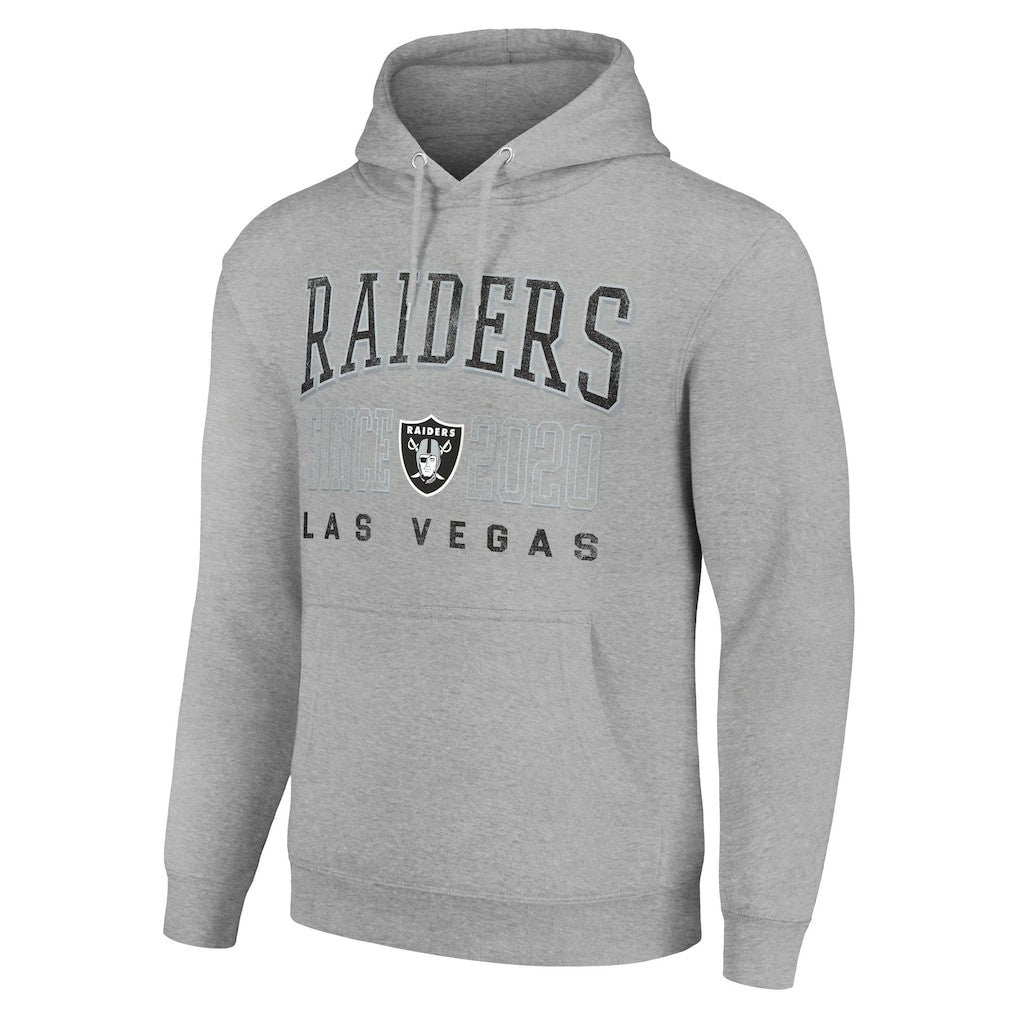 Las Vegas Raiders Starter Unisex Throwback Logo Pullover Hoodie - Heather Gray - NFL