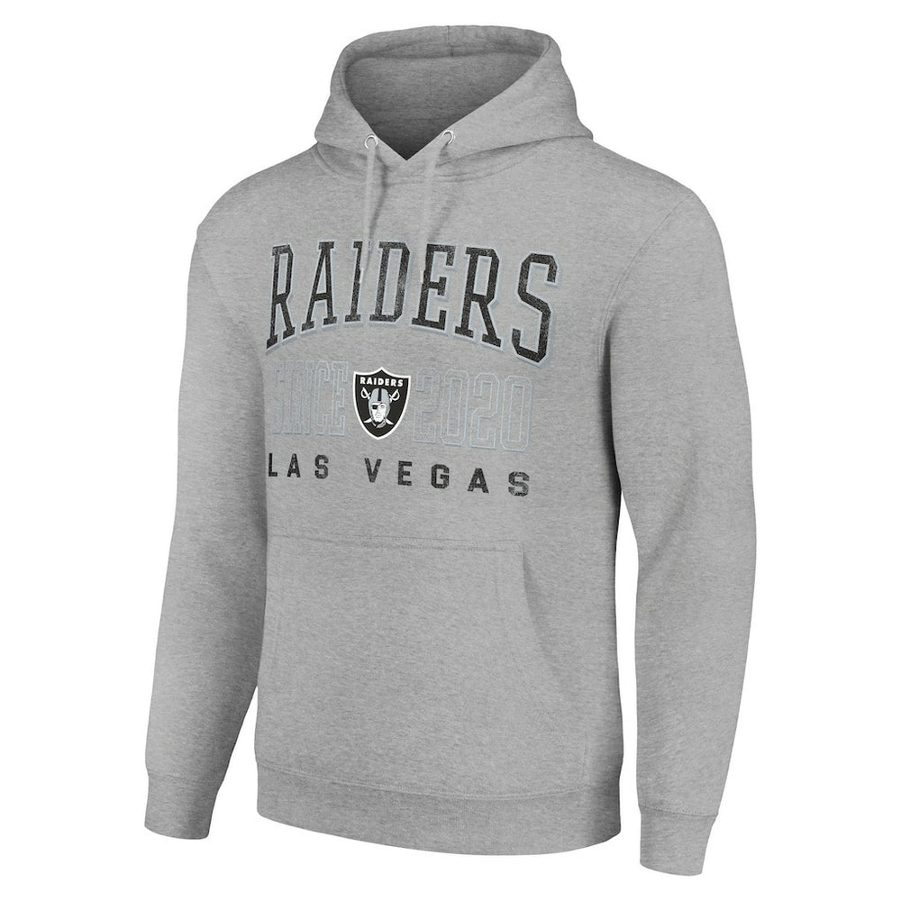 Las Vegas Raiders Starter Unisex Throwback Logo Pullover Hoodie - Heather Gray - NFL
