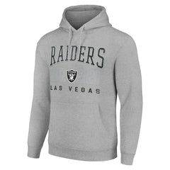 Las Vegas Raiders Starter Unisex Throwback Logo Pullover Hoodie - Heather Gray - NFL