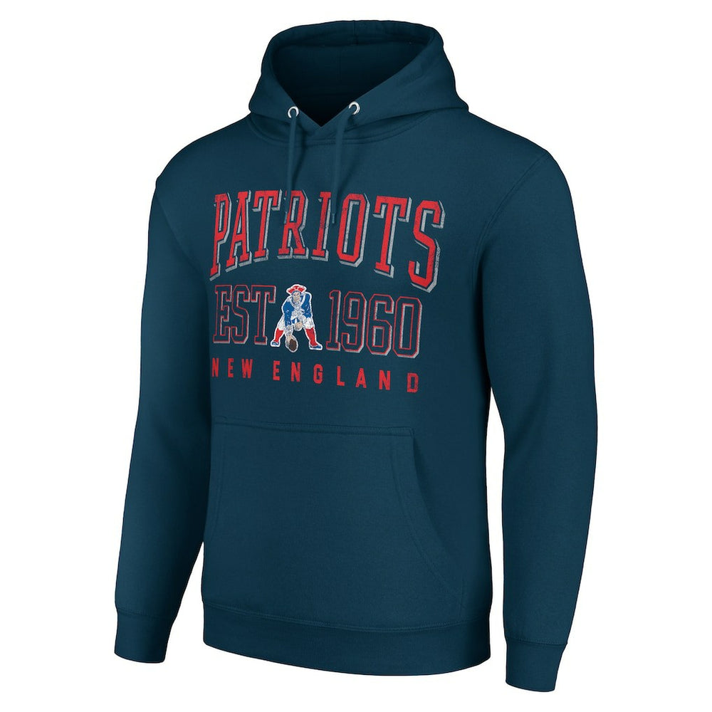 New England Patriots Starter Unisex Throwback Logo Pullover Hoodie - Navy - NFL