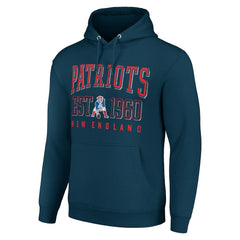 New England Patriots Starter Unisex Throwback Logo Pullover Hoodie - Navy - NFL