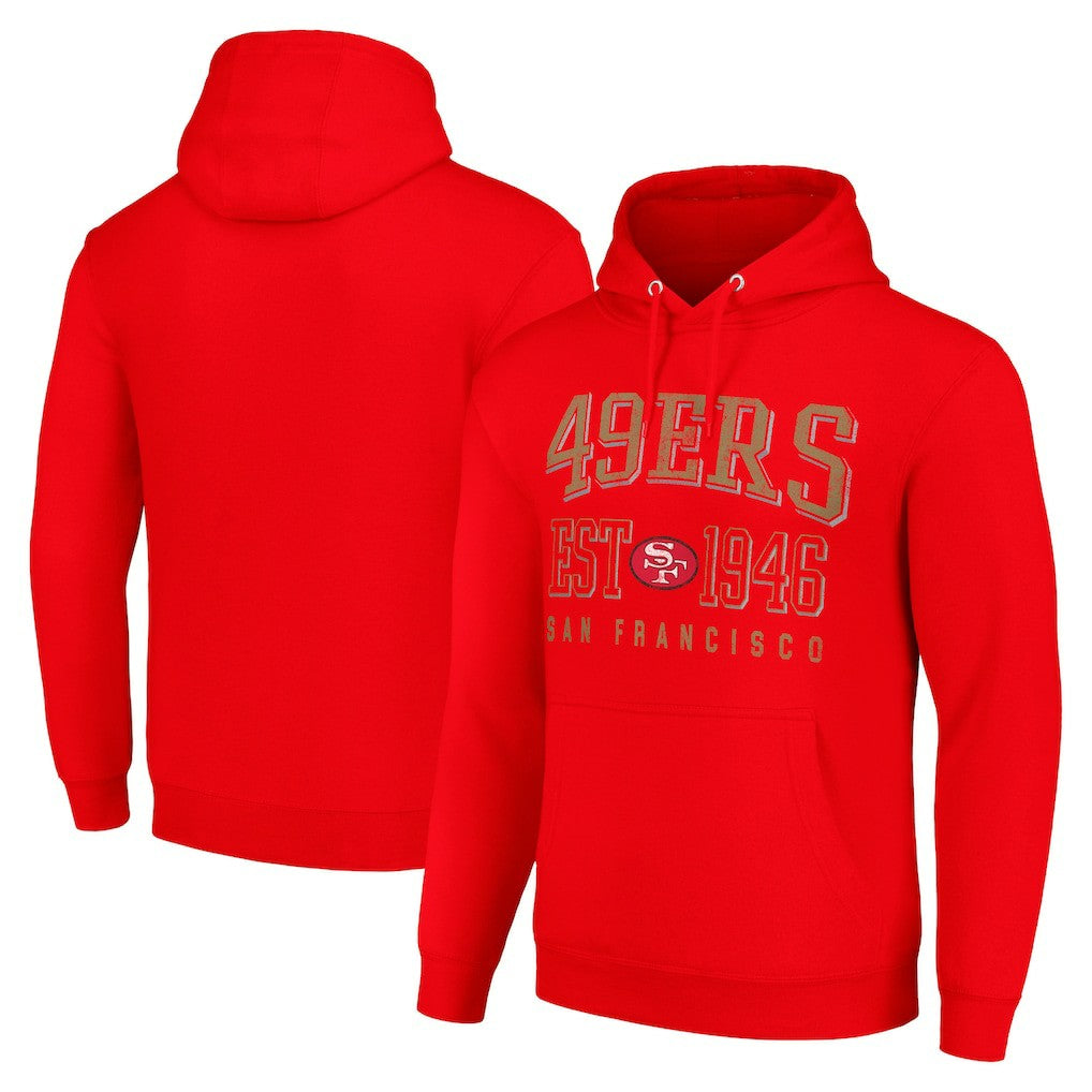 San Francisco 49ers Starter Unisex Throwback Logo Pullover Hoodie - Red - NFL
