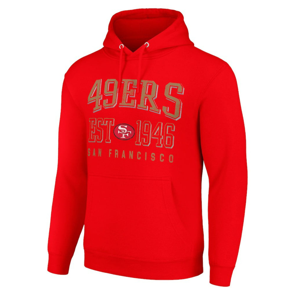 San Francisco 49ers Starter Unisex Throwback Logo Pullover Hoodie - Red - NFL