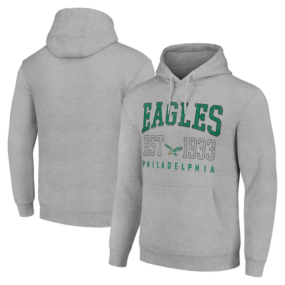 Philadelphia Eagles Starter Unisex Throwback Logo Pullover Hoodie - Heather Gray - NFL