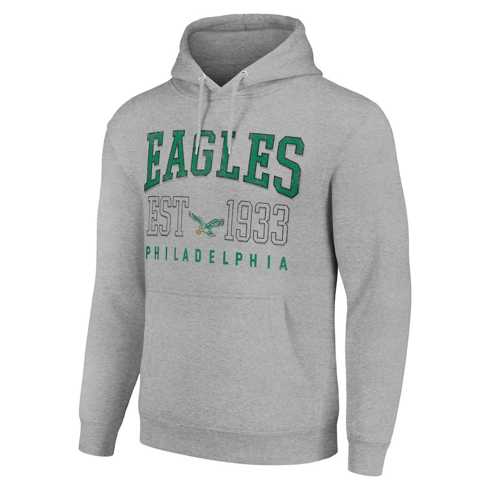 Philadelphia Eagles Starter Unisex Throwback Logo Pullover Hoodie - Heather Gray - NFL