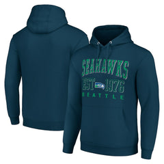 Seattle Seahawks Starter Unisex Throwback Logo Pullover Hoodie - College Navy - NFL