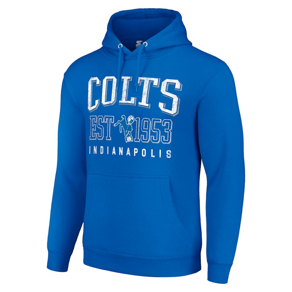 Indianapolis Colts Starter Unisex Throwback Logo Pullover Hoodie - Royal - NFL
