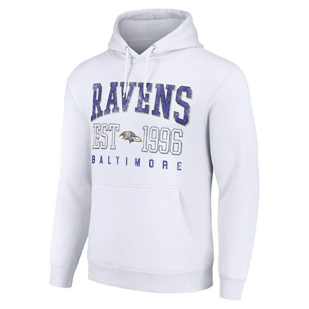 Baltimore Ravens Starter Unisex Throwback Logo Pullover Hoodie - White - NFL
