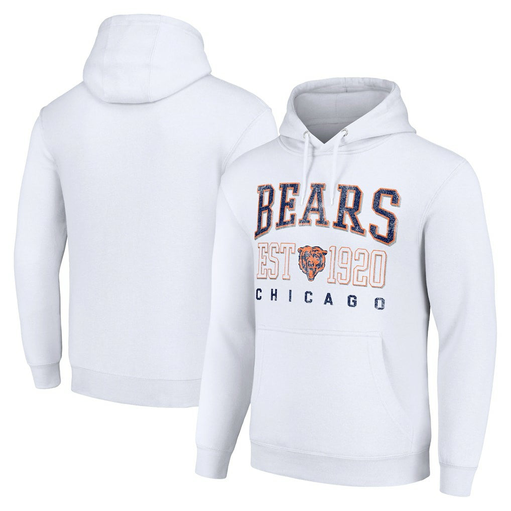 Chicago Bears Starter Unisex Throwback Logo Pullover Hoodie - White - NFL