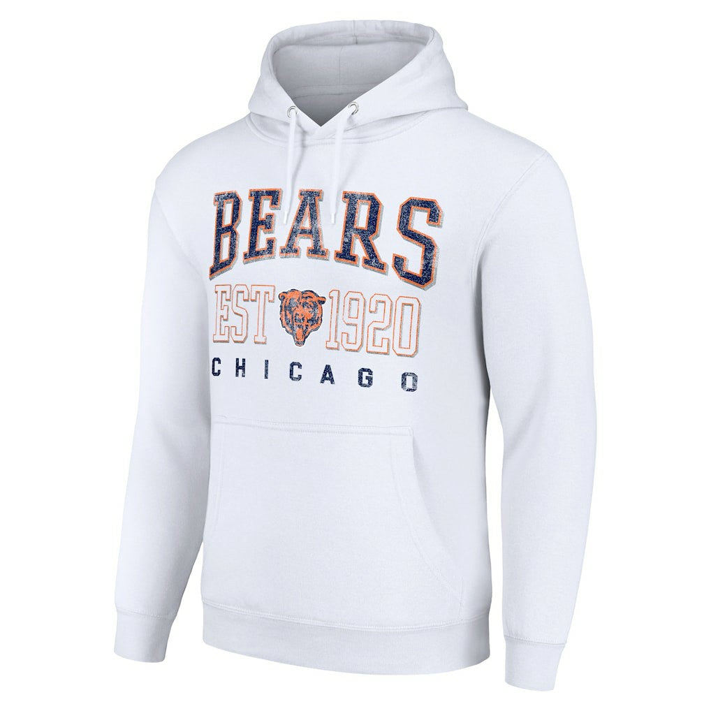 Chicago Bears Starter Unisex Throwback Logo Pullover Hoodie - White - NFL