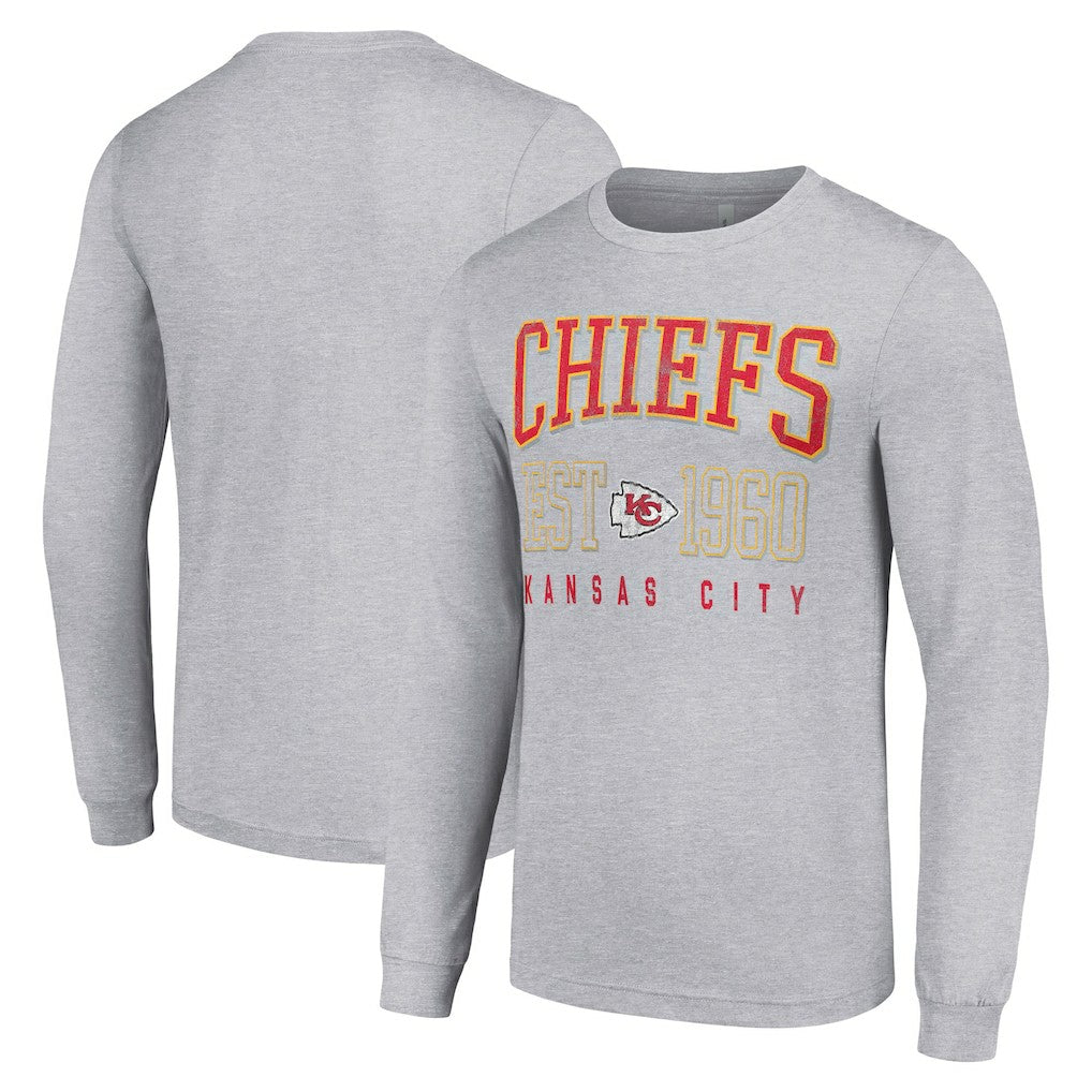 Kansas City Chiefs Starter Throwback Logo Long Sleeve T-Shirt - Heather Gray - NFL