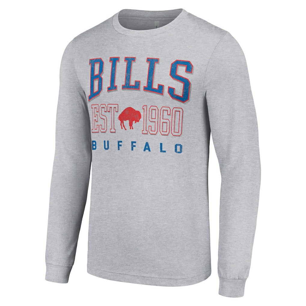 Buffalo Bills Starter Throwback Logo Long Sleeve T-Shirt - Heather Gray - NFL