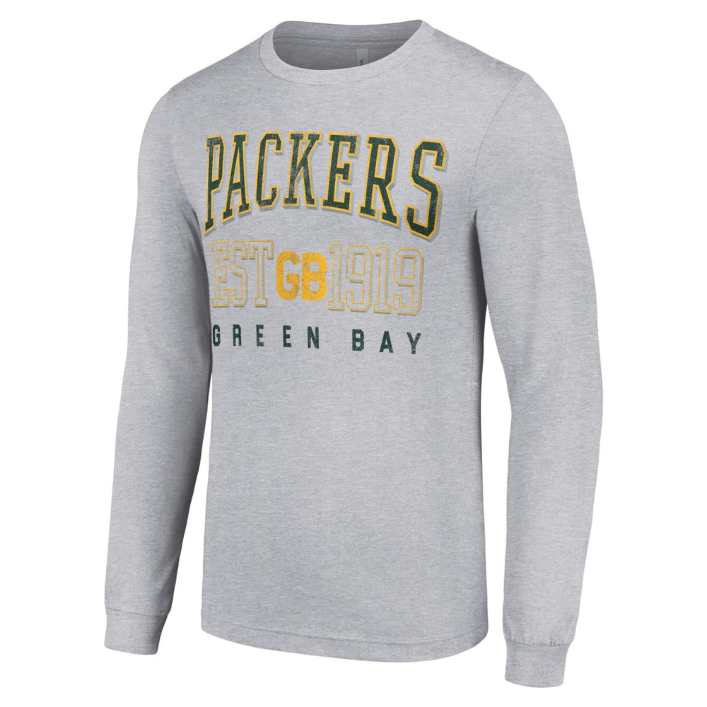 Green Bay Packers Starter Throwback Logo Long Sleeve T-Shirt - Heather Gray - NFL