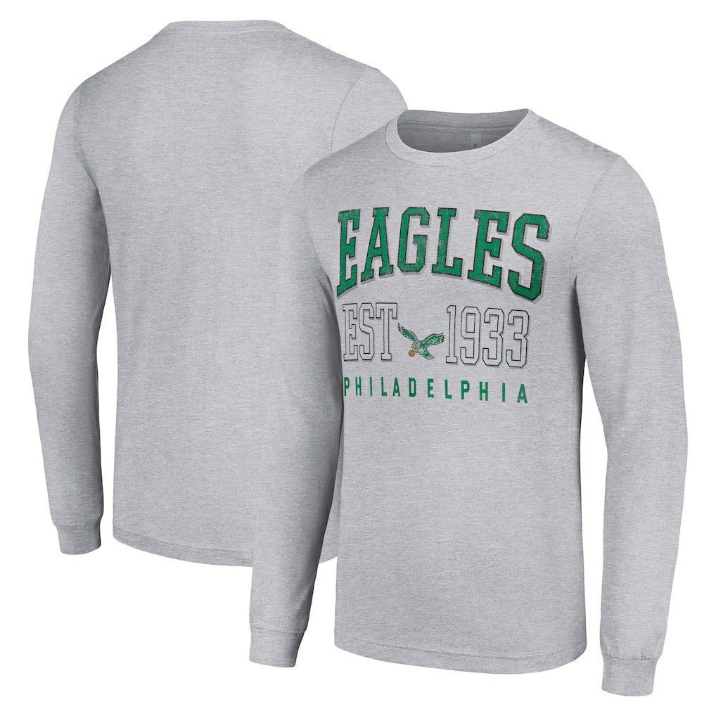 Philadelphia Eagles Starter Throwback Logo Long Sleeve T-Shirt - Heather Gray - NFL