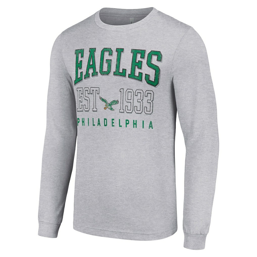 Philadelphia Eagles Starter Throwback Logo Long Sleeve T-Shirt - Heather Gray - NFL