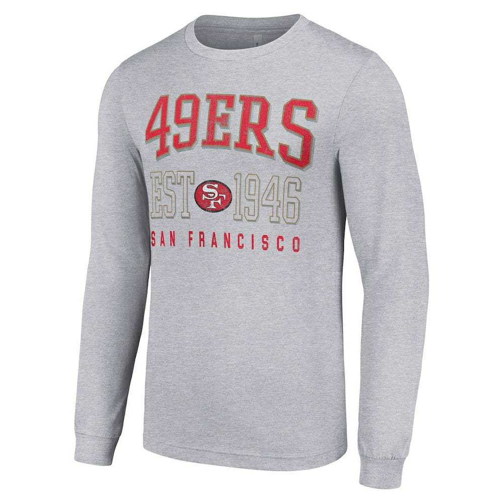 San Francisco 49ers Starter Throwback Logo Long Sleeve T-Shirt - Heather Gray - NFL