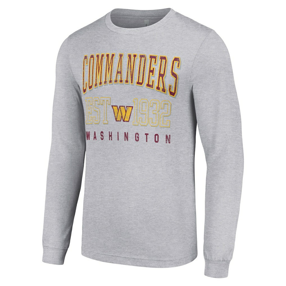 Washington Commanders Starter Throwback Logo Long Sleeve T-Shirt - Heather Gray - NFL