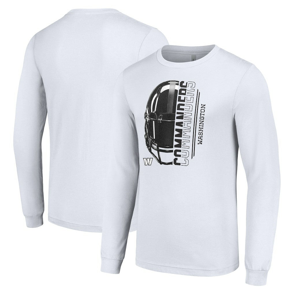 Washington Commanders Starter Half Helmet Logo Long Sleeve T-Shirt - White - NFL