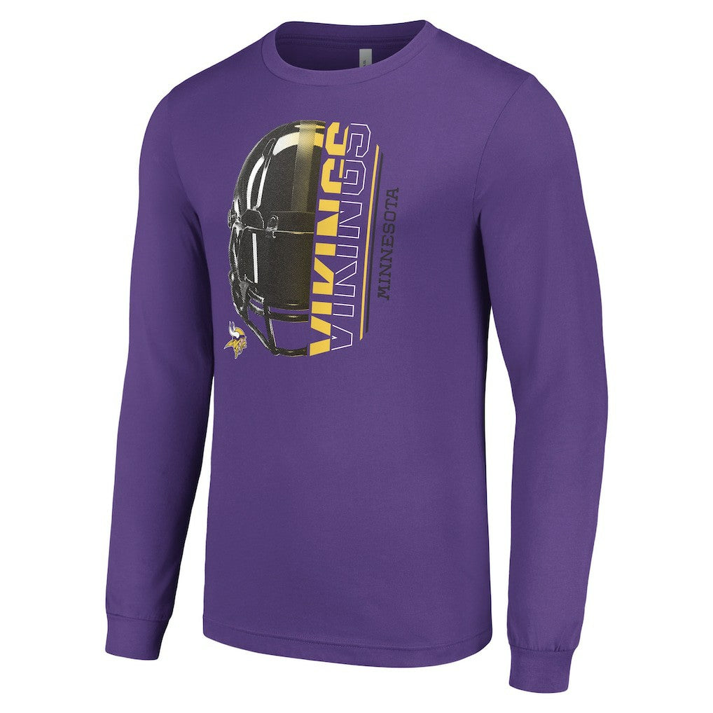 Minnesota Vikings Starter Half Helmet Logo Long Sleeve T-Shirt - Purple - NFL
