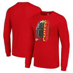 Kansas City Chiefs Starter Half Helmet Logo Long Sleeve T-Shirt - Red - NFL